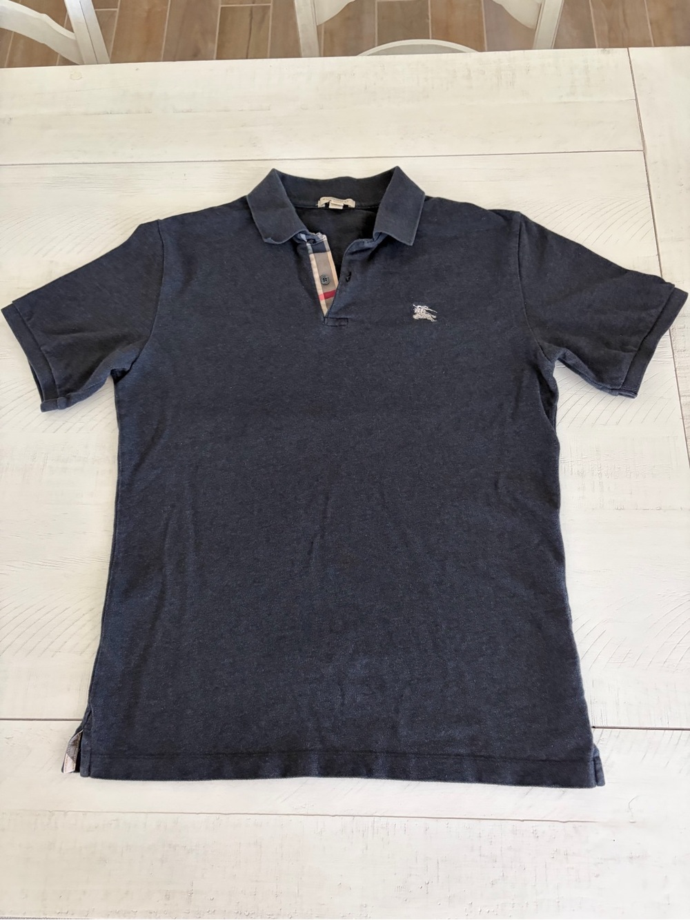 Burberry Grey Polo with Classic Signature Check - Small